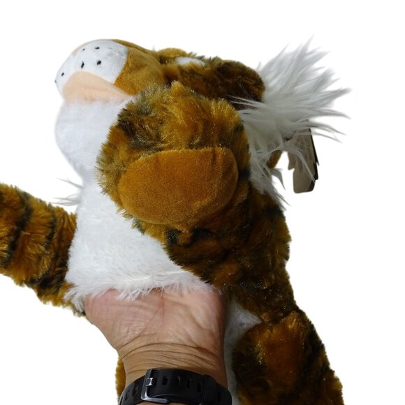 The Petting Zoo Tiger Plush Hand Puppet Recycled Materials 15 inch Ages 3 & Up N - Picture 6 of 14